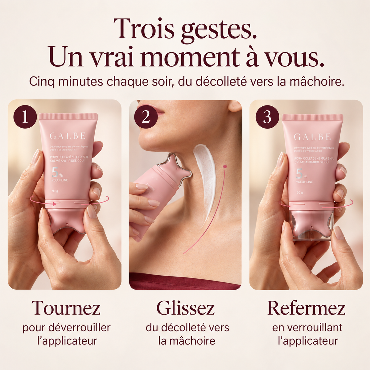 Soin Contour Cou & Décolleté, Gua Sha intégré